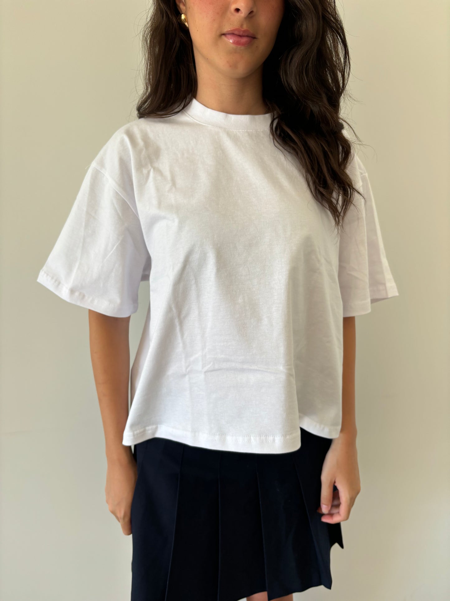 White Basic B Tee