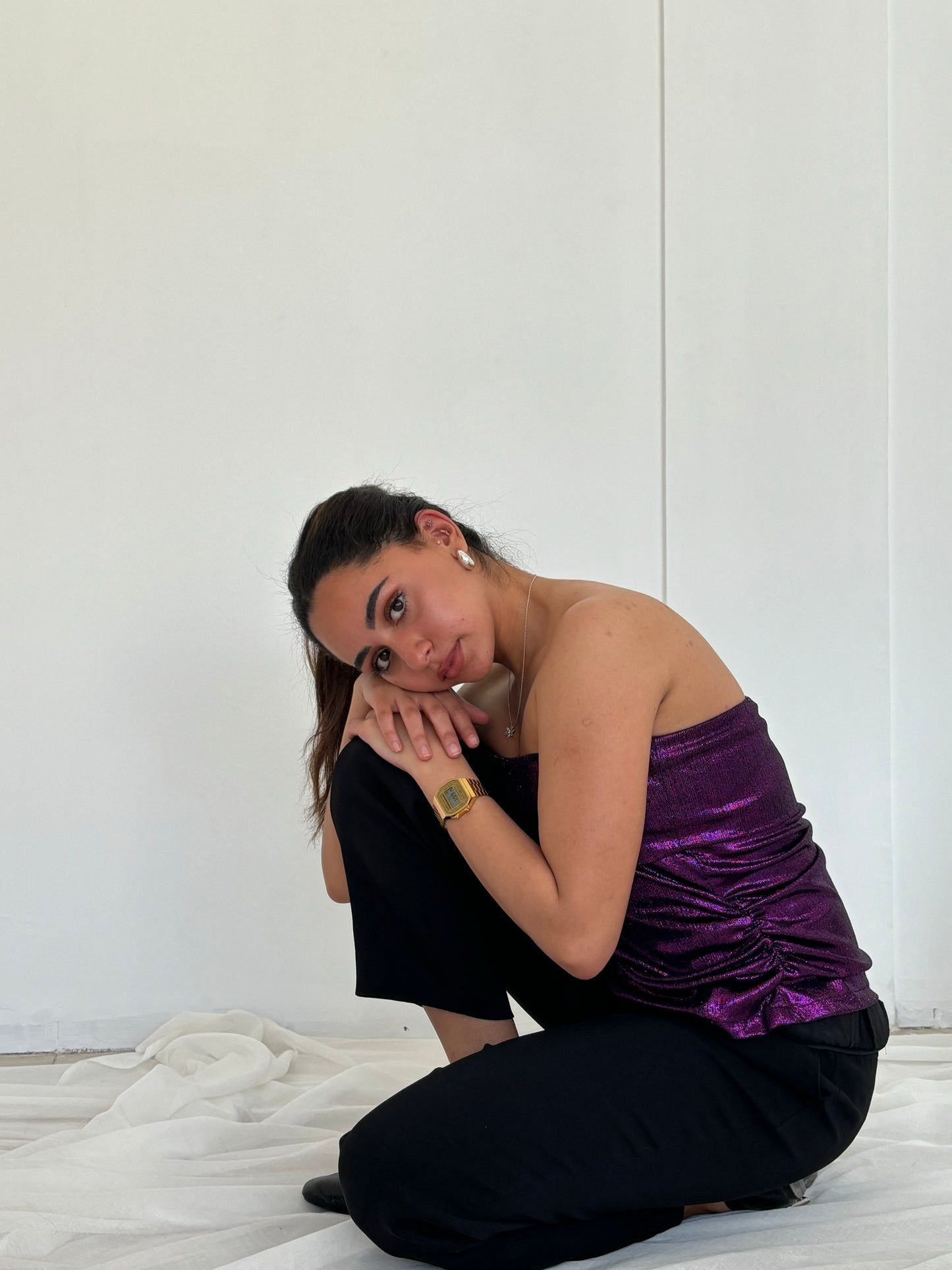 Orchid Shimmer Tube Top